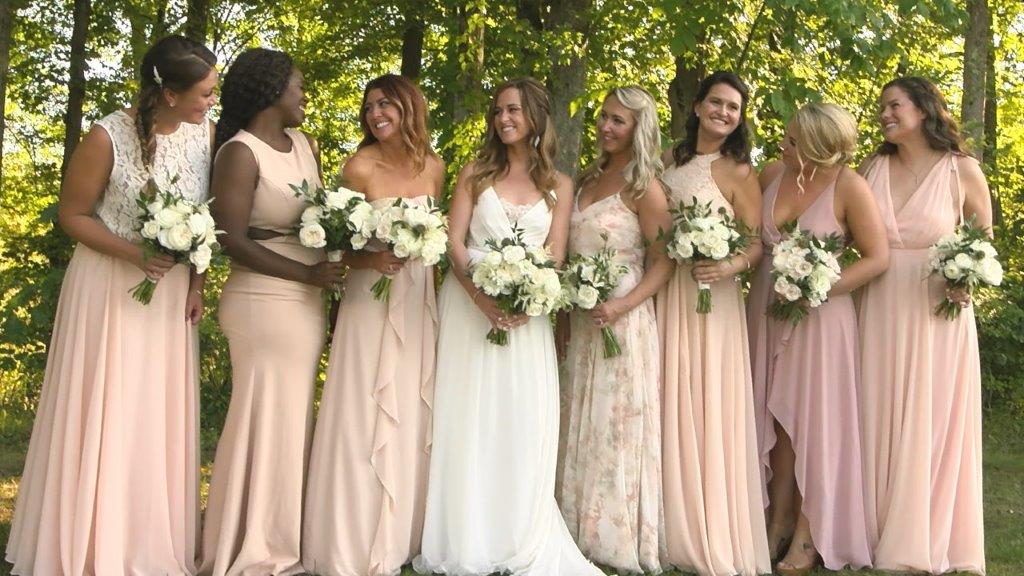 Bridesmaids taking pics at Saratoga national