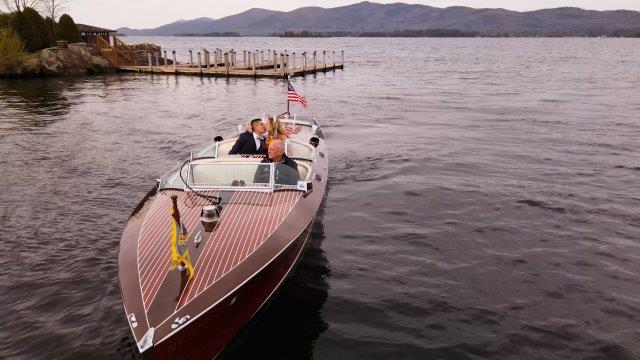 Tiffany & Salvador Lake Goerge on boat